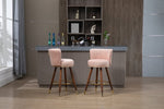 ZUN COOLMORE Counter Height Bar Stools Set of 2 for Kitchen Counter Solid Wood Legs with Fabric with a W153968292