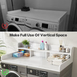 Washer Dryer Countertop, Laundry Wood Shelf Topper with Edge, 54" Width x 27.5" Depth Double Layer W2641P279969