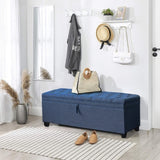 ZUN 55.3 Inch Extra Long Storage Ottoman Entryway Bench with Flip Top Storage Chest with Padded Seat Bed W1435P163386