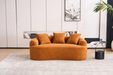 LY-025S-OR COMPRESSION SOFA Double-seat orange sofa, Wood Grain Chenille fabric, full sponge W2231P261292