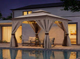 8'x8' Patio Gazebo Outdoor Heavy Duty Party Tent Shelter With Double Roofs, Mosquito Nettings And 92798888