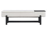 TREXM Farmhouse Upholstered Storage Bench with Hidden Compartment, Modern Entryway Bench for Living N715P308014B