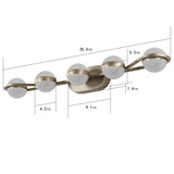 ZUN Modern Minimalist Bathroom Vanity Light, LED 5 Bulb Frosted Glass Shades, Wall Mounted Decorative W1340P143675