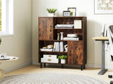 4-Tier Open Shelf Storage Cabinet with 2 Doors, 176 LBS Total Capacity for Entryway & Living 62237711