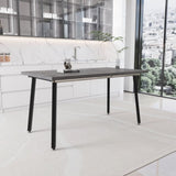 55.12-70.87"expandable modern kitchen dining table, rectangular MDF dining table for 4-6 people, 55673516