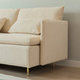 90.9"Modular L-shaped corner sofa, movable chaise facing left/right, 89386592