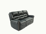 Plush Relax 1pc Manual Motion Sofa Only Black Color Bonded Leather 3-Seat Couch Armrest Cushion B011P205577