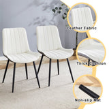 Extended Seat Cushion PU Dining Chair Set - Four Pieces.Smooth line design.Can integrate well into W1151P245711