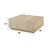 ZUN ACME Deon Coffee Table, Beige Travertine LV04245