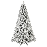 Artificial 7ft Flock LED-lit Christmas Tree with 1072PVC Mixed Branch Tips,Hinged Premium & Foldable 51361762