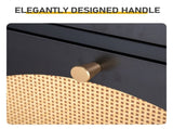 Rattan-front shoe cabinet with 1 drawer and 2 flip-down compartments, particleboard, 54*24*110cm, 87563198