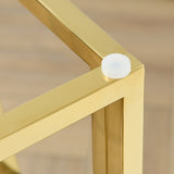 Modern Glass Console Table, 55" Gold Sofa Table with Sturdy Metal Frame and Black Tempered Glass W1567110796