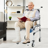2-in-1 Aluminum Commode Shower Wheelchair Bath/Toilet Use, Adjustable Height , Foldable 55445089