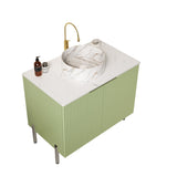 TURIO 30" Freestanding Cabinet without Basin, with Carrara White Counter Top and 2 Doors, Green W2615P293843