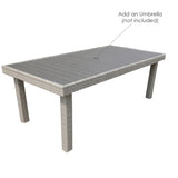 ZUN Balcones Outdoor Furniture, Wicker Rectangular Dining Table, Gray B010P164318