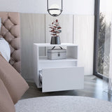 Nightstand Munyochi, One Drawer, White Finish B092123114