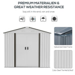 ZUN Steel Storage Shed Garden Tool house 7' x 4' White-AS （Prohibited by WalMart） 31016730