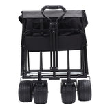 ZUN 440lbs Collapsible Foldable Wagon Cart with strapping system ,Beach Wagon Utility Cart Utility Wagon W2932P234996