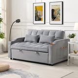 Modern Velvet Loveseat Futon Sofa Couch w/Pullout Bed,Small Love Seat Lounge Sofa with adjustable W311P195252