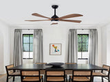 52" 5PCS Solid Wood Blades Ceiling Fan with Lights Remote Control,Quiet DC Motor 3 Blade Ceiling W3596P460841