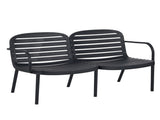 Luna Outdoor Patio PP Loveseat, Black Frame with Beige Cushion N775P272741B