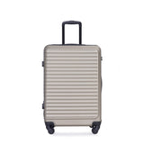 3 Piece Luggage Sets ABS Lightweight Suitcase with Two Hooks, Spinner Wheels, TSA Lock, W284P146216