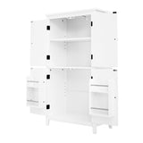 ZUN Elegant Bathroom Floor Storage Cabinet, Bathroom Storage Unit, Freestanding Cabinet with 4 Doors, 75709784