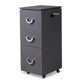 zinc alloy handle, 3 drawers and 4 wheels, with air duct frame, gray color, hair salon cart 89655282