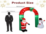 8ft with Santa Snowman 7 Lights Inflatable Festive Arch Decoration 14926679