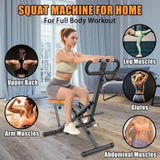 ZUN Squat Machine for Home, Assist Trainer for Workout Foldable with Resistance Bands, for Botty 68966373