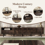 78 " Mid Century Modern TV Stand for 65 Inch TVs, TV Console with Storage Cabinets for Living Room, N710P293264Q