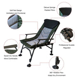 Camping Lounge Chair, Portable Folding Reclining Camping Chair with Adjustable backrest for Indoor W241106336