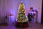 ZUN 6 FT Pre-lit Fiber Optic Christmas Tree, Artificial Xmas Tree with Lighted Top Star and Snowflakes, 93101267