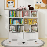 Toy Storage Organizer with 2 Movable Drawers, Multi-Functional 7 Shelf Kids Bookcase with 2 Hooks, W282P196031