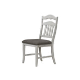 Contemporary Antique White Side Chairs Upholstered Cushion Seat Ladder Back 2pc Dining Chairs B011P251644