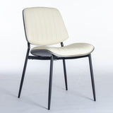 A&A Furniture, Dining Chairs Set of 2 Mid Century Modern Retro Faux Leather Chair with Walnut W1143P151497