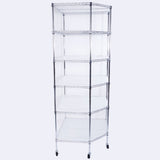 6-Layer Chrome Plated Polygonal Corner Shelf with 2" PP Wheels 680*680*1800 Silver 84088664