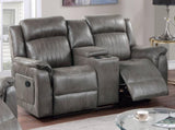 Contemporary Manual Motion Loveseat w Console 1pc Couch Living Room Furniture Slate Blue Breathable B011133622