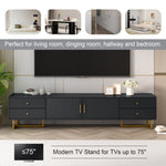 ZUN U-Can TV Stand for 65+ Inch TV, Entertainment Center TV Media Console Table, Modern TV Stand with WF530740AAB