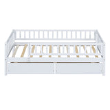Twin Size Daybed Wood Bed with Two Drawers , White WF301864AAK