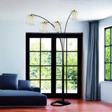 BLACK 4-HEAD CRYSTAL INSPIRED ARCH FLOOR LAMP B080P305703