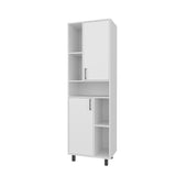 FM FURNITURE Buckshot Kitchen Pantry with Open Storage and 2 Doors, White B128P301403