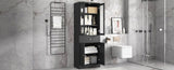 Tall Bathroom Storage Cabinet, Cabinet with Four Doors and Drawers, Adjustable Shelf, MDF Board, N725P186649B