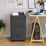 ZUN Black wood grain density board, one small drawer and two large drawers, wooden filing cabinet, 91577582