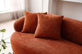 ORANGE Mid Century Modern Curved Sofa, 3 Seat Cloud couch Boucle sofa W87679950