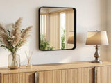 Anti-Fog Bathroom Wall Mirror 24" x 30" Shatterproof Mirror with Rectangular Metal Frame, Black 52274080