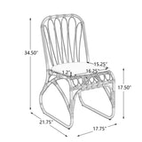 Outdoor PE Wicker Dining Chairs with Washable Cushion Set of 2, Outdoor Rattan chairs for Backyard, N762P236169N