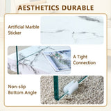 31.4 Inch Modern Two-Tier Square Coffee Table - An Elegant Combination of Clear Glass and White W1151P232657