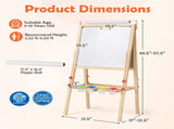 3-in-1 Art Easel Adjustable Double-sided Easel with 4 Paint Cups 93440309