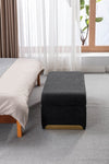 ZUN New Fabric Loveseat Footstool Bedroom Bench Shoe Bench With Gold Metal Legs,Black 44172834